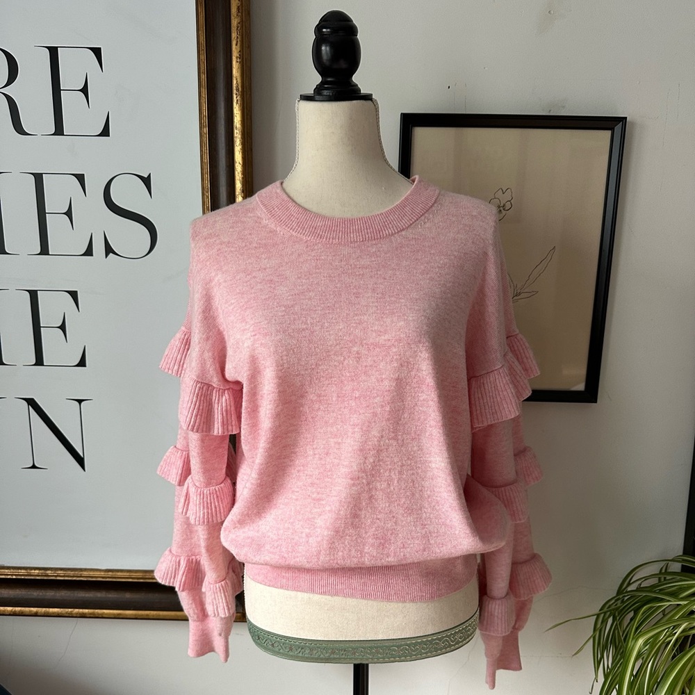 J.Crew Ruffled Sleeve Sweater